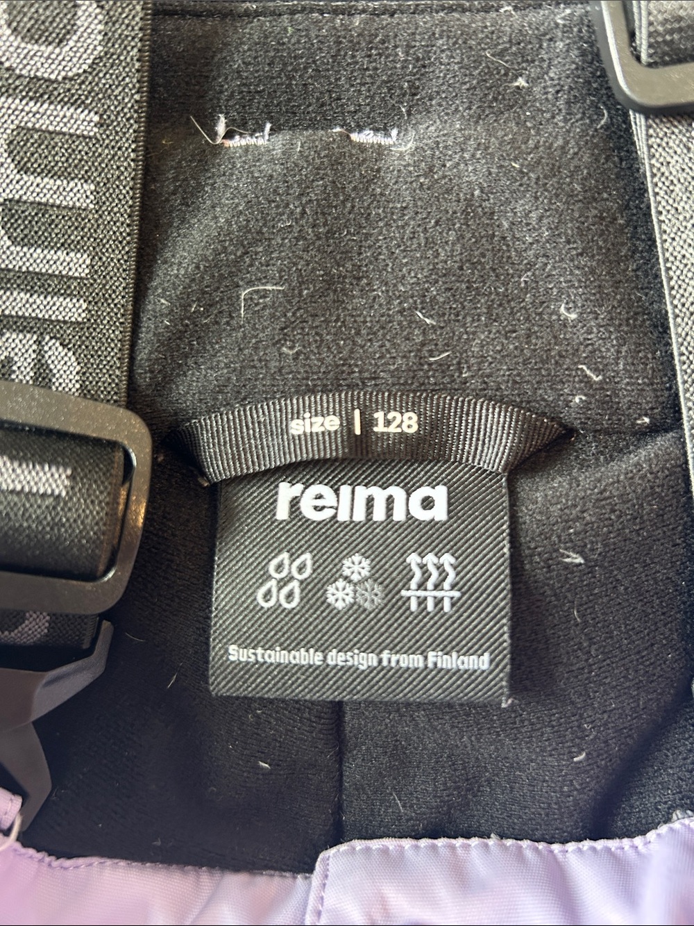 Light Purple Reima Snow Bibs - Picture 6 of 9